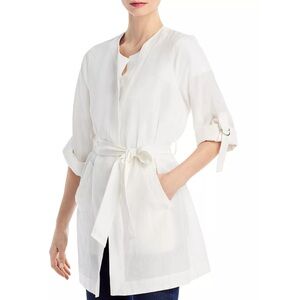 Kobi Halperin Francesca Roll Cuff Belted Jacket in White, Size XS New w/Tag $398